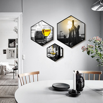 Restaurant decoration painting Nordic murals three-piece living room wall painting triple hanging painting sofa background wall decoration painting