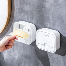 Soap box non-perforated wall-mounted drain multifunctional soap storage box soap holder light luxury style soap artifact