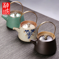 Imitation ancient teapot Tiliang jug ceramic retro tea maker Home copper to make single pot tea water pot day style Gongfu tea furniture