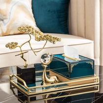  Coffee table high-end tissue box living room light luxury Chinese style modern simple storage remote control pumping paper ornaments New Chinese style