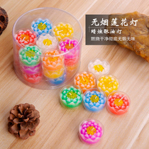Smoke-free lotus lamp candle butter lamp 2 4 6 hours 28 plum blossom grain household for Buddha lamp colorful lotus wax