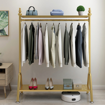 Light luxury Nordic cloakroom hanger drying rack floor bedroom home clothes shoes rack single pole type