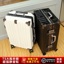 Kangaroo Suitcase Pull Bar Box Woman 26 ins net red aluminum frame mute student suitcase sturdy case 20 inch