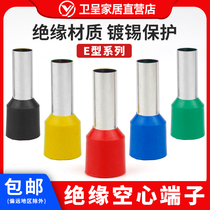Insulated Hollow terminals Cold-pressed terminals Pin-type Tubular Insulated terminals Pin-type terminals E-type