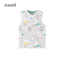 Anel boys cotton round neck vest summer 2021 new leisure plant flowers