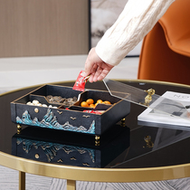 Dried fruit plate with lid living room household coffee table candy nut plate snack box light luxury new Chinese ornaments