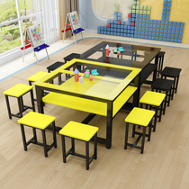 Glass painting Art desk Chair Tutoring Cram school Kindergarten Painting studio Handmade calligraphy Primary school student training table