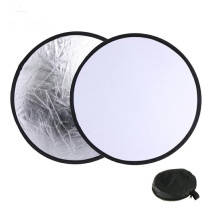 30cm two-in-one photographic equipment background reflector round patch 2in1 silver-white soft panel