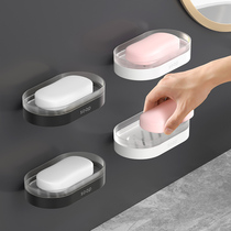 Soap box large wall-mounted non-hole dormitory bathroom double creative drain rack high-end soap box
