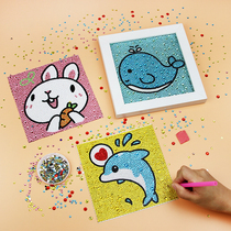 Send a photo frame for childrens diamond stickers full of new elementary school childrens diamond paintings with frames for boys and girls Crystal paintings full stickers
