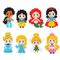 Cartoon diamond sticker childrens handmade kindergarten dotted diamond painting girl princess toy mobile phone free sticker student