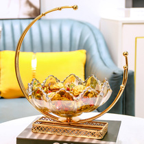 Light luxury wind Nordic metal glass dried fruit plate household living room candy jar tissue box fruit basket soft set accessories