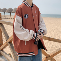 Spring and autumn Hong Kong style loose baseball suit men's oversize fashion brand sports coat middle school students fashion handsome jacket