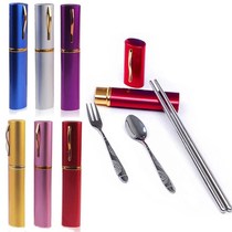 Portable 3in1 Cutlery Set Stainless Steel Spoon Fork Travel