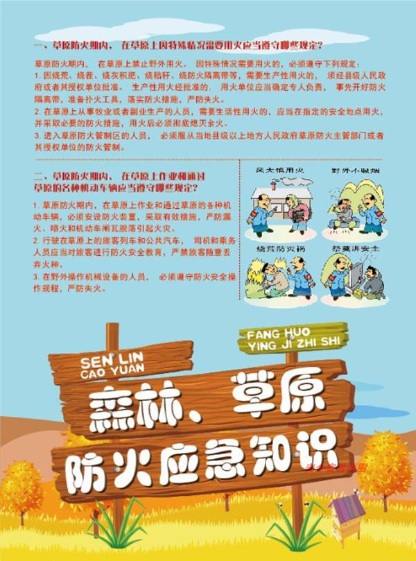 森林草原防火应急知识宣传单印刷双面100