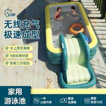 Home Small Swimming Pool With Slide Ladder Inflatable Pool Home Children Pool Outdoor Kid Foldable Thickened