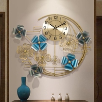 New Chinese Living Room Creative Fashion Wall can swing hanging bell Light extravagant Four Leaf hanging table Xuanguan mute clock