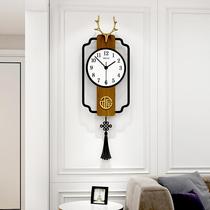 China Wind Hung Clocks Living Room Home Fashion Clocks New Chinese Nets Red Personality Creative Atmosphere Decoration Clock Hanging Wall