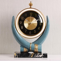 Watch Seat Clock Living Room European Style Creative Fashion Home Desktop Clock Pendulum Nordic light extravagant minimalist modern Terra clock