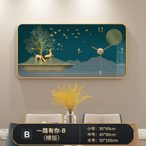 With Clock Restaurant Decoration Painting 2021 Clock dining room Kitchen Hanging Painting Single Electric Meter Box Mural All The Way you