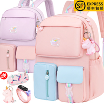 School bag Primary school students first and second grade three to six Korean version of the girls spine protection load reduction backpack net red large capacity shoulder bag