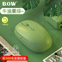 BOW silent wireless mouse Rechargeable male and female students cute unlimited usb notebook Desktop computer mac office home business games Silent battery mouse Mini portable and compact