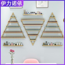  Wrought iron nail art shelf Wall-mounted nail polish glue showcase storage display rack Hanging rack shelf Cosmetics shelf