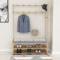  Simple and modern shoe stool hanger Household door-to-door integrated coat rack floor-to-ceiling multi-function shoe cabinet combination