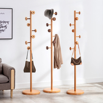 Solid Wood hanger floor bedroom art coat rack hanging hanger simple living room vertical creative household clothes shelf