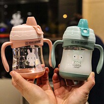 Baby Sippy Cup duck mouth anti-bite suction cup anti-drop Cup kindergarten infant drinking cup with scale
