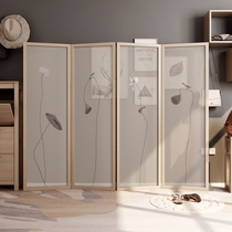 New Chinese style screen partition living room entrance Modern simple bedroom occlusion household solid wood movable folding folding screen