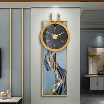 Nordic light luxury Net red decorative painting living room clock home fashion mute wall clock modern simple art table hanging wall