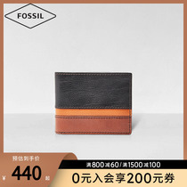 Fosil fossil bag Bull Leather Money Clip Small Crowddesign Short card bag genuine leather multi-position zero money bag men