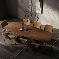 Nordic Minimalist Large Solid Wood Long Table Personality Office Conference Table Business Negotiation Bench Modern Home Dining Table