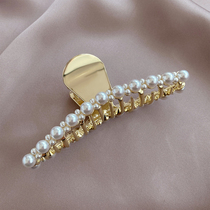 Net Red Pearl hairclip 2021 New temperament back of the head shark clip female large hair grab clip hair clip