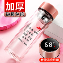 Glass double-layer transparent water cup portable 2020 new trendy cute simple household personal ladies teacup