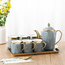 Nordic net celebrity ceramic tea set Household teapot living room light luxury drinking cup Exquisite small luxury gift