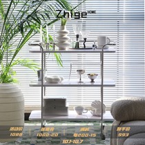 Nordic ins Middle Ancient stainless steel trolley mobile shelf food side rack wheel porch red wine rack wine truck