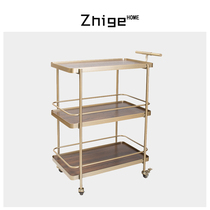 Nordic household mobile trolley dining car Hotel restaurant drink car Golden three-story trolley Commercial service car