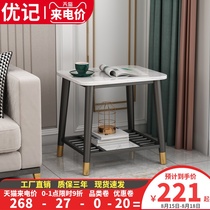 Light luxury postmodern marble Nordic sofa side corners Simple creative living room Wrought iron bedroom small coffee table table