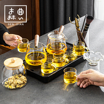Kung Fu tea set home living room small tea tray tea cup teapot office meeting small tea table glass set