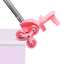 Primary School students aluminum alloy flash three-wheeled stair climbing Rod schoolbag frame accessories detachable hand pull