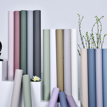 Modern warm Morandi simple simple plain plain color waterproof self-adhesive wallpaper bedroom dormitory desktop wardrobe refurbished wallpaper
