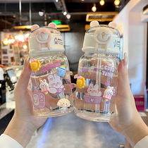 Glass glass female lovely high-value high temperature straw cup pupil maternal portable cup