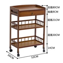 Nanzhu dining car multifunctional tea cart household kitchen rack wine truck three-layer trolley dining side car