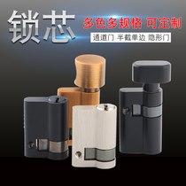Unilateral Single-sided Invisible All-copper Lock Core Channel Storage Short Lock Core Channel Door Bedroom Tube Semi-Cut Fire Lock Hearts