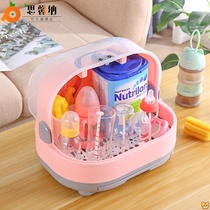 Baby bottle storage box with lid dust drain drying bottle rack baby products storage box bottle holder
