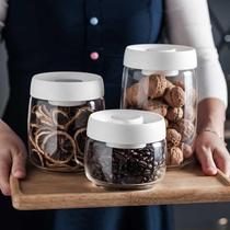 Household glass sealed jar can be vacuum crisp box transparent storage jar snack multigrain coffee bean tea
