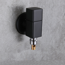 Washing machine faucet 46-point thread stop water anti-detachment Universal black all-Copper Square ultra-short space-saving mop pool