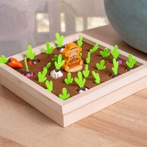 Children Wooden Toy Farm Plucking radish Memory chess Kindergarten Desktop Game Baby Puzzle Force Early building blocks